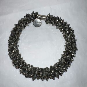 Hallhuber Signed Magnetic Closure Seed Bead Bracelet